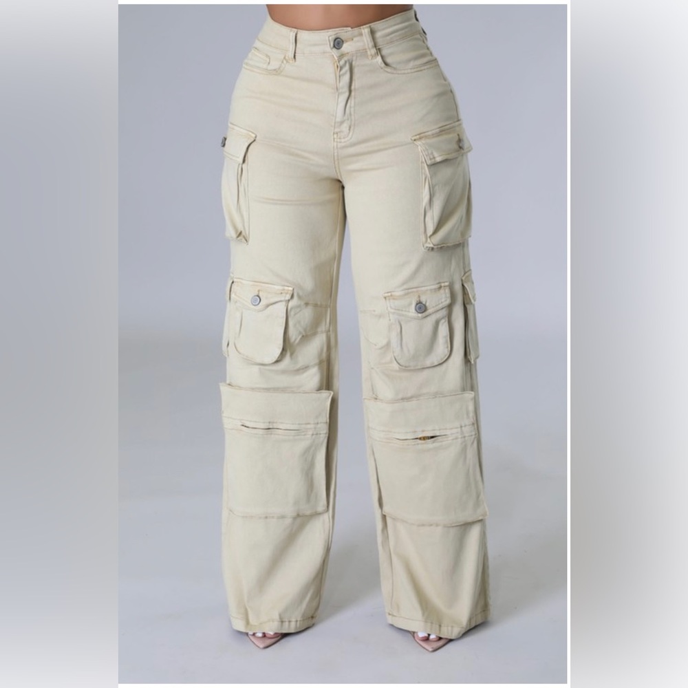 Denim cargo pants